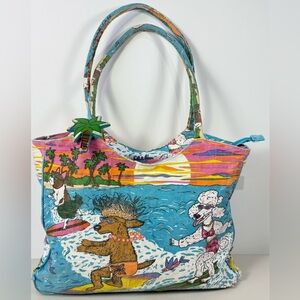 Cappelli Beach Poodle 🐩 Colorful Printed Tote Bag